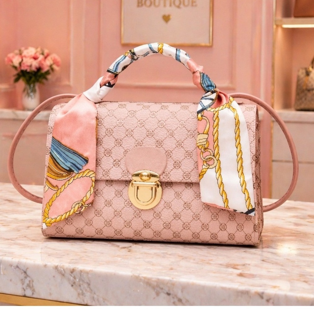 Purse‎ Pink Milk Pattern Wallet Tote Shoulder Bag
